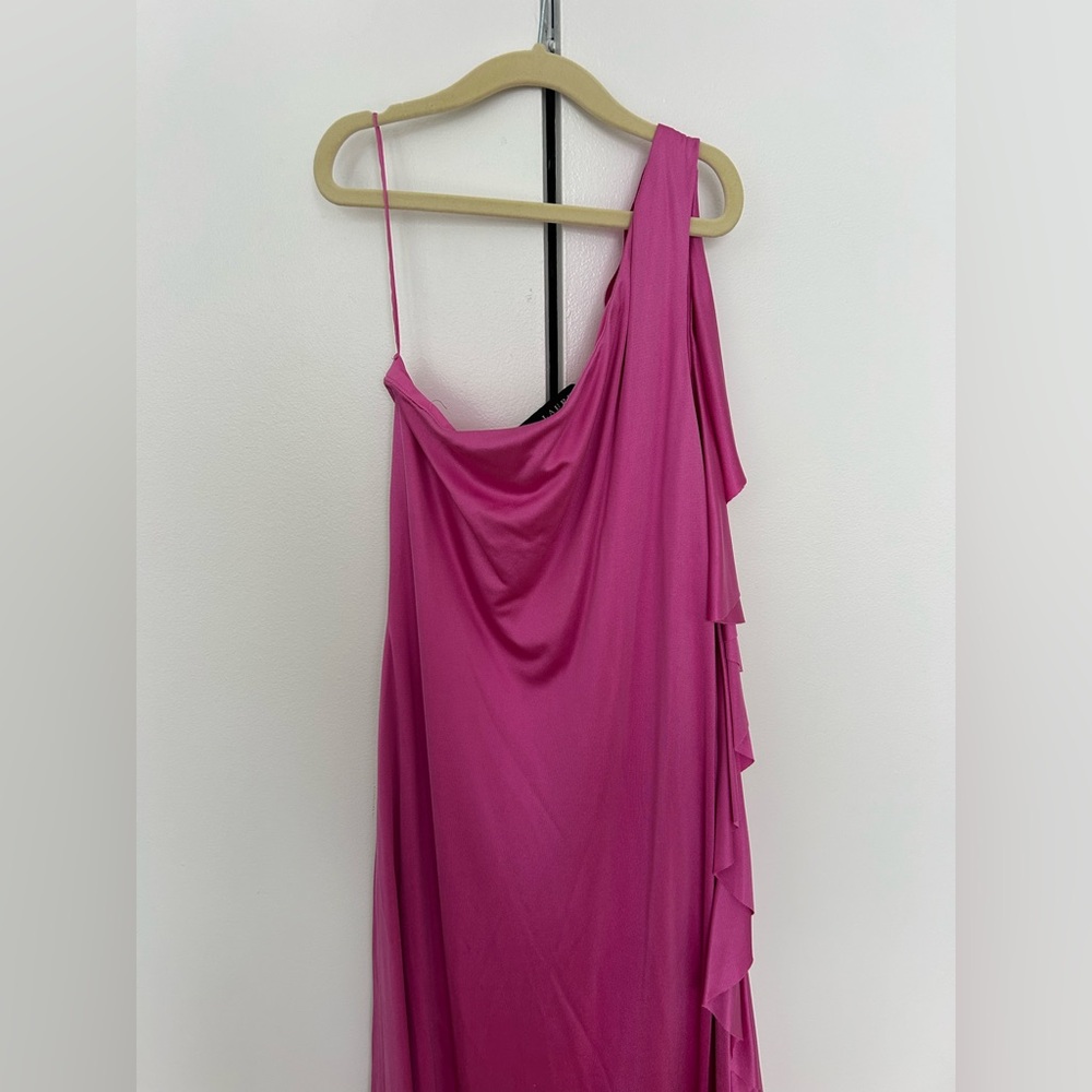 Ralph Lauren Fuchsia One-Shoulder Dress